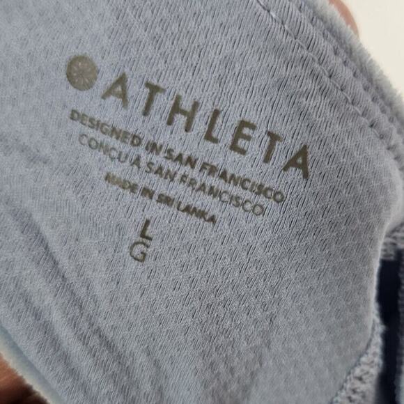 Athleta Large Baby Blue Velvet Cut Out Crop Top Stretch - Picture 4 of 4